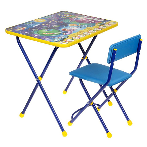 Мебель детская Nika, стол+стул мягкий, моющаяся, Познайка Математика в космосе, металл, пластик