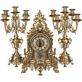 Комплект:часы каминные диаметр циферблата=11 см. + 2 подсвечника высота=42/42 см., 646-002