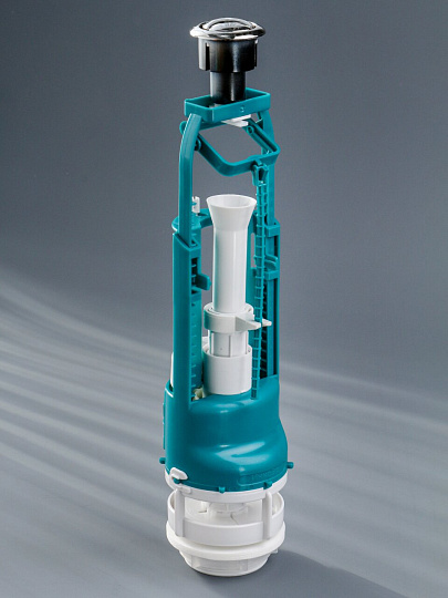 Клапан для бачка унитаза пластик, двухрежимный, кнопочный, хром, сливной, Инкоэр, СБ2-АА Р