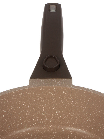 Сковорода литой алюминий, 20 см, антипригарное покрытие, Горница, Дуэт Шоколадный мусс, с крышкой, съемная ручка, индукция, Ис8204Дш