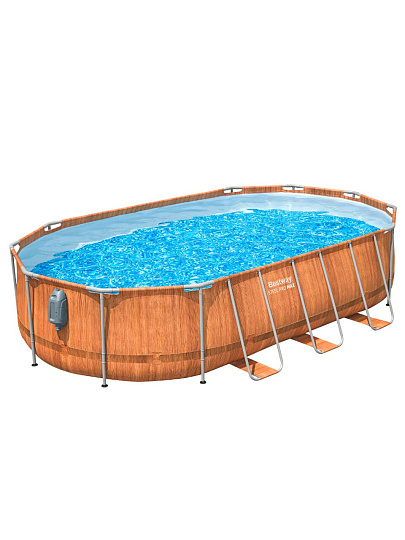 Бассейн каркасный Bestway, 610х366х122 см, Power Steel, 56719, фильтр-насос, лестница, 20241 л