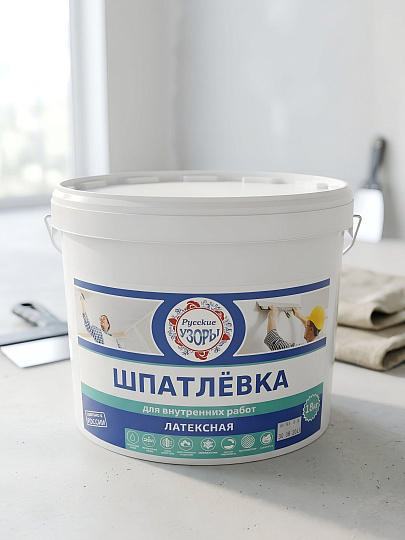 Шпатлевка Русские узоры, латексная, универсальная, для внутренних работ, 18 кг