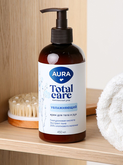 Крем для рук и тела, Aura, Увлажняющий, 450 мл