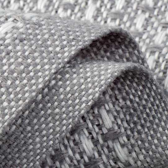 Плед 1.5-спальный, 140х200 см, 50% хлопок, 30% полиэстер, 20% пан, Vladi, Валенсия, Boucle, белый, дымчатый