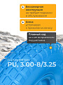 Колесо для тачки полиуретан PU, 3.00-8/3.25, втулка D20 мм, Мастер Инструмент - фото 3