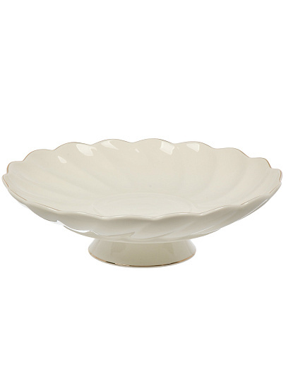 Ваза для фруктов, фарфор, на ножке, 30.5 см, Bonjart, Золотая линия, ТМ Глория, 202483