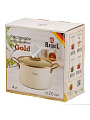 Кастрюля эмалированная сталь, 4 л, крышка стекло, ручки золото, RasheL, Gold, R-07720, кремовая, индукция - фото 7