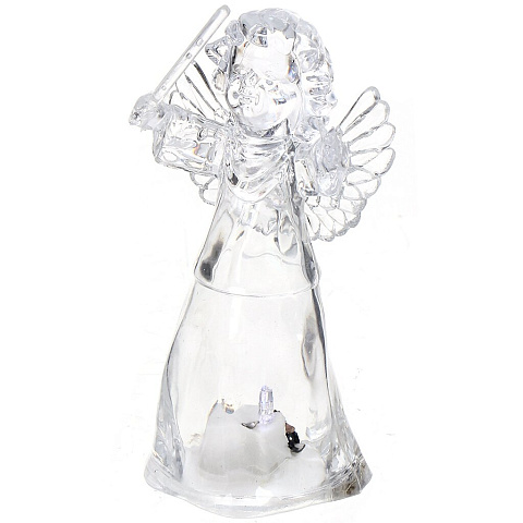 Фигурка декоративная пластик, Ангелочек, 12 см, с подсветкой, 786-020