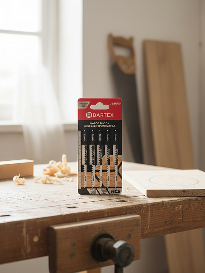 Набор пилок для электролобзика, Bartex, T244D, по дереву, 5 шт, криволинейный рез, 5-50 мм, JSB009
