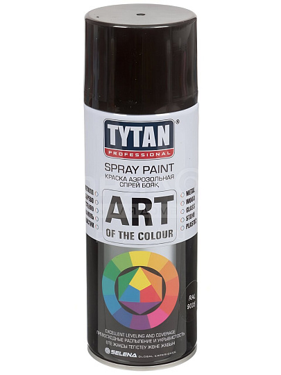 Эмаль аэрозольная, Tytan, Professional, универсальная, акриловая, глянцевая, черная, RAL 9005, 400 мл, 0.283 кг