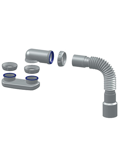 Сифон для душевого поддона, 40х40/50, полипропилен, Unicorn, G12