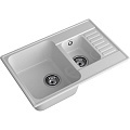 Мойка кухонная врезная, GranFest, Quarz, кварцевый песок, 737х480 мм, без сифона, серая, GF-Z21K