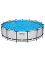 Бассейн каркасный Bestway, 457х107 см, Steel Pro Max, 56488, фильтр-насос, лестница, тент, 14970 л - фото 9