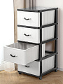 Комод 4 ящика, Дюна, 40х50х94 см, черно-белый, 04014, Dunya Plastik - фото 7