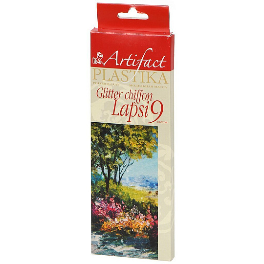 Глина для лепки Artifact, Lapsi Glitter Chiffon, в картонной упаковке, полимер, 9 шт, 7109-49