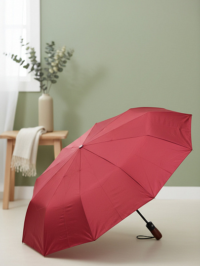 Зонт складной автомат, 10 спиц, 58 см, с деревянной ручкой, Y4-11561