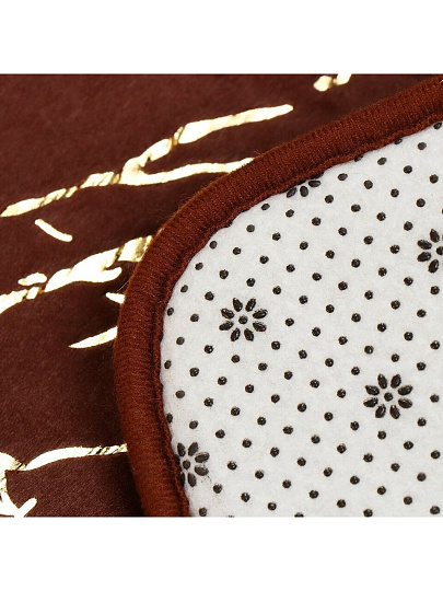 Коврик для ванной, антискользящий, 0.8х0.5 м, полиэстер, шоколад, Мрамор, MA5186B