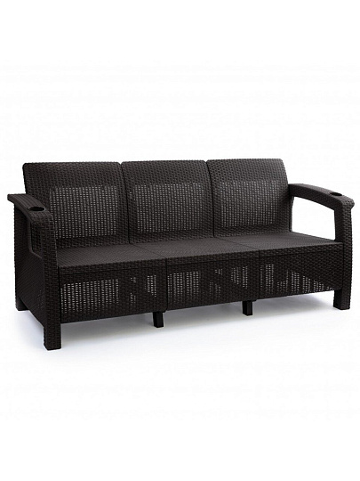 Диван Ротанг-плюс, мокко, 3-х местный, упаковка 1, М8836