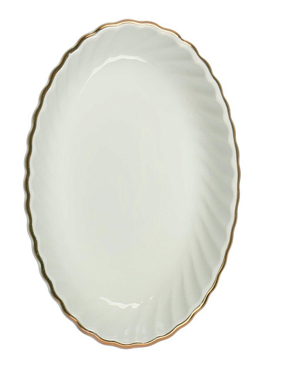 Салатник фарфор, овальный, 14х9 см, Кармен отводка золотом, Lemoges, 509-9