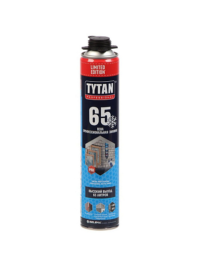 Пена монтажная Tytan, Limited Edition, профессиональная, 65 л, 750 мл, -20 °С, зимняя, 64538