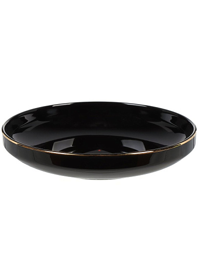 Тарелка суповая, фарфор, 19 см, круглая, Black Gold, Domenik, DM3012-1