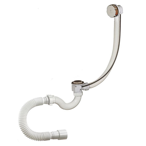 Сифон для ванны, 40х40/50, с выпуском, полуавтомат, Orio, А-24089