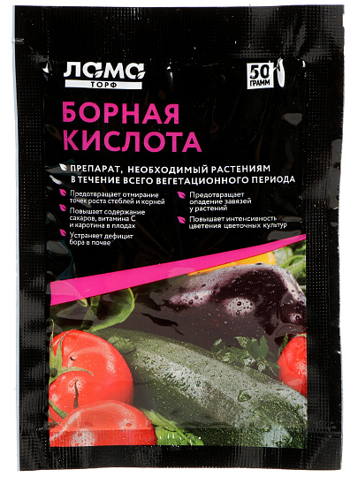 Удобрение Борная кислота, порошок, 50 г, Лама Торф