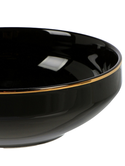 Салатник фарфор, круглый, 14х4.7 см, Black Gold, Domenik, DM3013-1