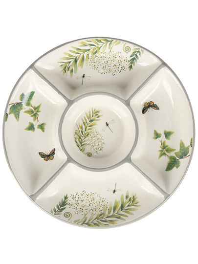 Менажница керамика, 26 см, 5 секций, Prima Collection, Дикий папоротник, PC75WF5