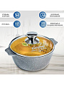 Кастрюля алюминий, антипригарное покрытие, 4 л, крышка стекло, Мечта, Гранит, 44701, серая - фото 15