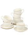 Набор чайный фарфор, 12 предметов, на 6 персон, 230 мл, ТМ Глория, Bonjart, 202338