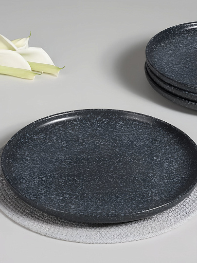 Сервиз столовый керамика, 16 предметов, на 4 персоны, Millimi, 824-184, черный