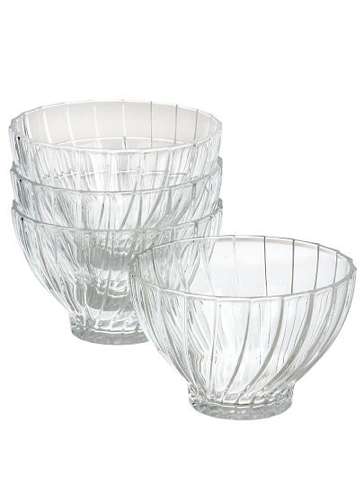 Салатник стекло, круглый, 4 шт, 10.9 см, 0.29 л, Букет, Pasabahce, 530226B