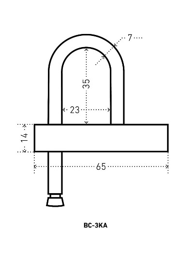 Замок навесной Аллюр, ВС-3КА, 15 017, винтовой, d7мм, одна секретность (без паспорта), 1 ключ