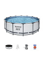 Бассейн каркасный Bestway, 427х122 см, Steel Pro Max, 5612X, фильтр-насос, лестница, тент, 15232 л - фото 6