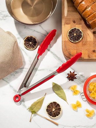 Щипцы кухонные силикон, навеска, Daniks, YW-FT004-9/ST-C01M