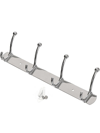 Крючок 4 шт, на планке, хром, SPE19159C-7, Y8-2752