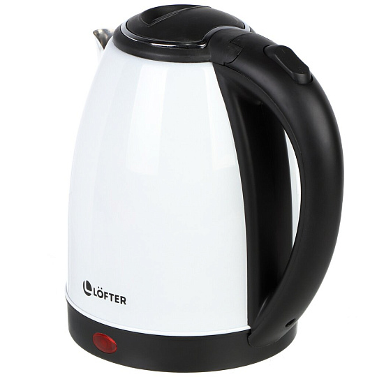 Чайник электрический Lofter, ZJ-A101-wht, белый, 1.8 л, 1500 Вт, скрытый нагревательный элемент, алюминий