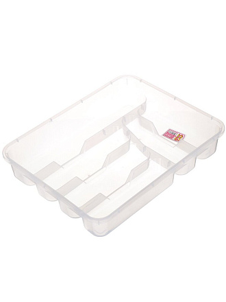 Лоток для столовых приборов 39х30х7 см, прозрачный, DDStyle, 14006