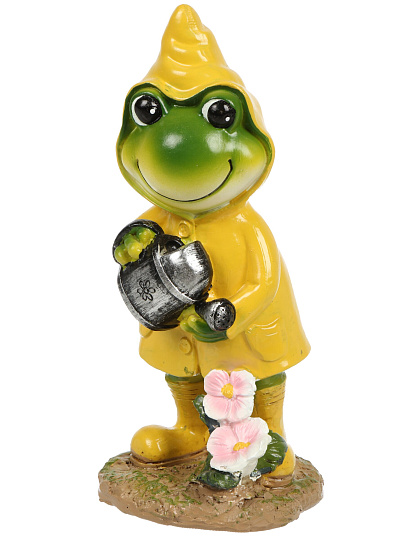 Фигурка садовая декоративная Лягушка в плаще, 12.5х8х22 см, полистоун, Y4-11220, в ассортименте