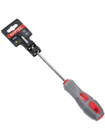 Отвертка крестовая, Bartex, PH2, 2х150 мм, антискользящая двухкомпонентная, CrV сталь, K0029N