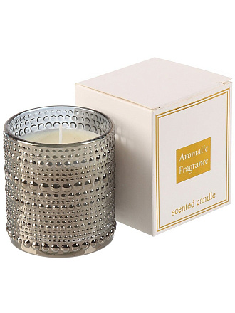 Свеча ароматическая, 7х7 см, в стакане, графит, Бамбуковый чай, Бабл, воск, А030145