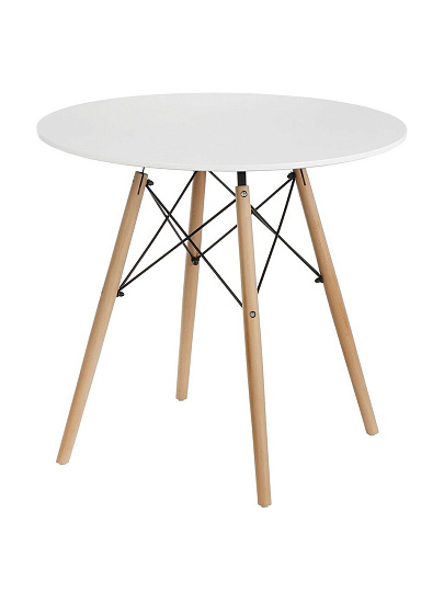 Стол обеденный 73х80 см, МДФ, белый, Фэшн, YTST-001d80-wht