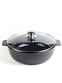 Жаровня алюминий, 30 см, 5 л, антипригарное покрытие, Алтей, Granit Perfection black, 09-0550-310, с крышкой