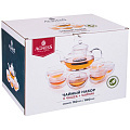 Чайный набор на 6 персон &amp;quot;double-wall&amp;quot; 7пр.: чайник 800 мл. + 6 чашек 150 мл., 250-149 - фото 2