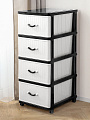 Комод 4 ящика, Дюна, 40х50х94 см, черно-белый, 04014, Dunya Plastik - фото 6