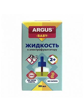 Репеллент от комаров, жидкость для фумигатора, без запаха, для детей, 30 ночей, Argus, Baby, 30 мл, АR-008