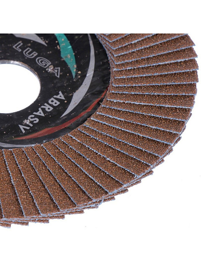 Круг лепестковый торцевой КЛТ1 для УШМ, LugaAbrasiv, диаметр 125 мм, посадочный диаметр 22 мм, зернистость A80, шлифовальный, Prom Ceramic