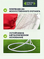 Подвесное кресло Кокон, 1-мест, 110х86х198 см, 150 кг, Green Days, белое, ротанг, подушка красная, H073-19-1850 - фото 4