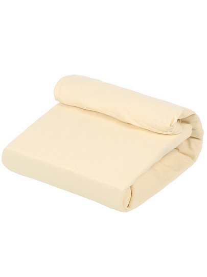 Простыня 1.5-спальная, 140х200х20 см, 100% хлопок, трикотаж, 120 г/м2, на резинке, Silvano, Кремовый, ПТр140*200